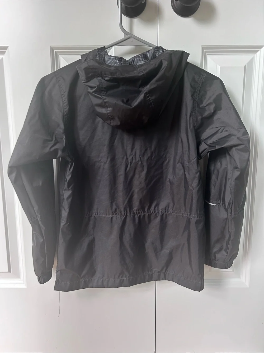 Columbia Kids Black Rain Jacket with Neon Yellow Accents